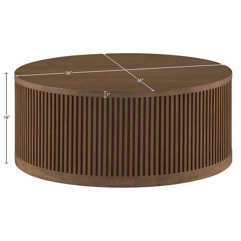 Meridian Furniture Madera Brown Oak Veneer With Caster Wheels Coffee Table