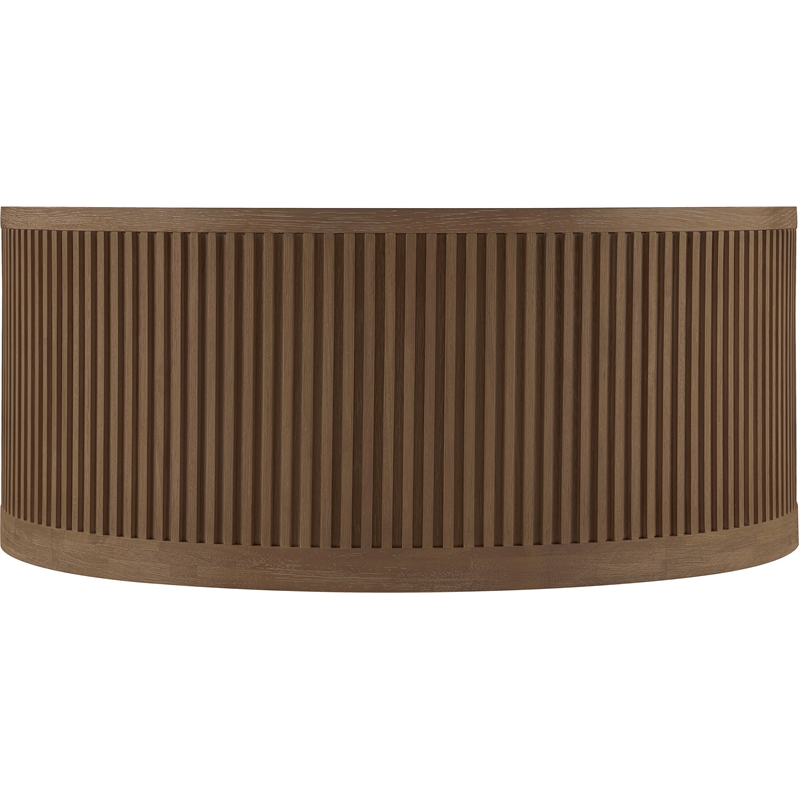 Meridian Furniture Madera Brown Oak Veneer With Caster Wheels Coffee Table