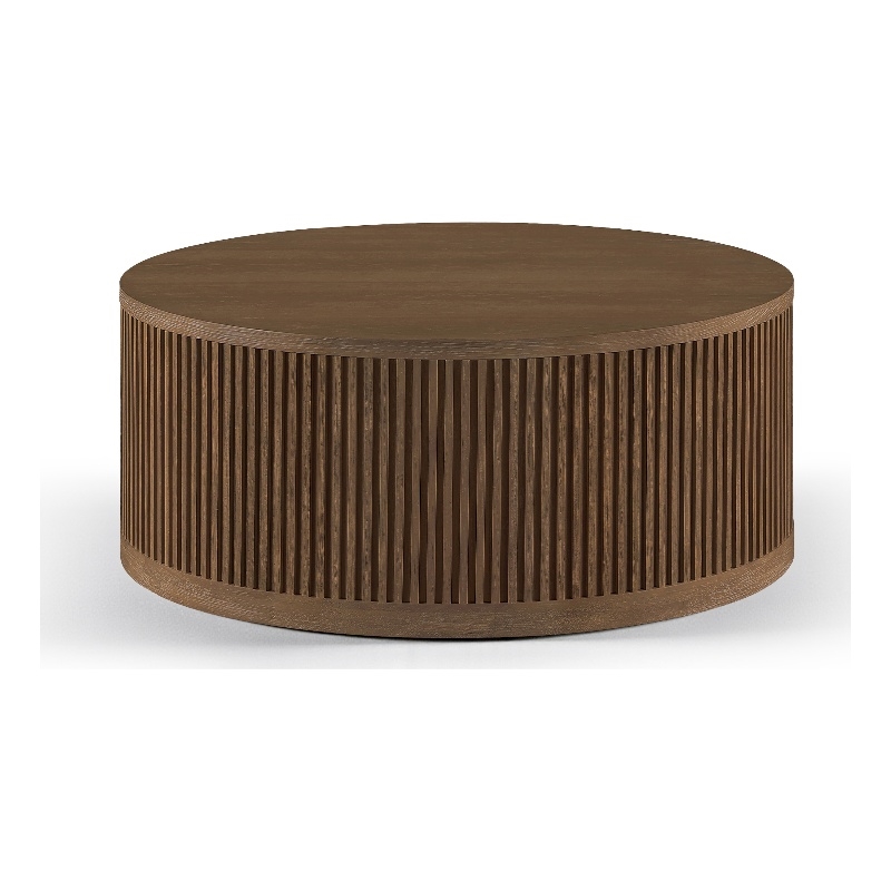 Meridian Furniture Madera Brown Oak Veneer With Caster Wheels Coffee Table