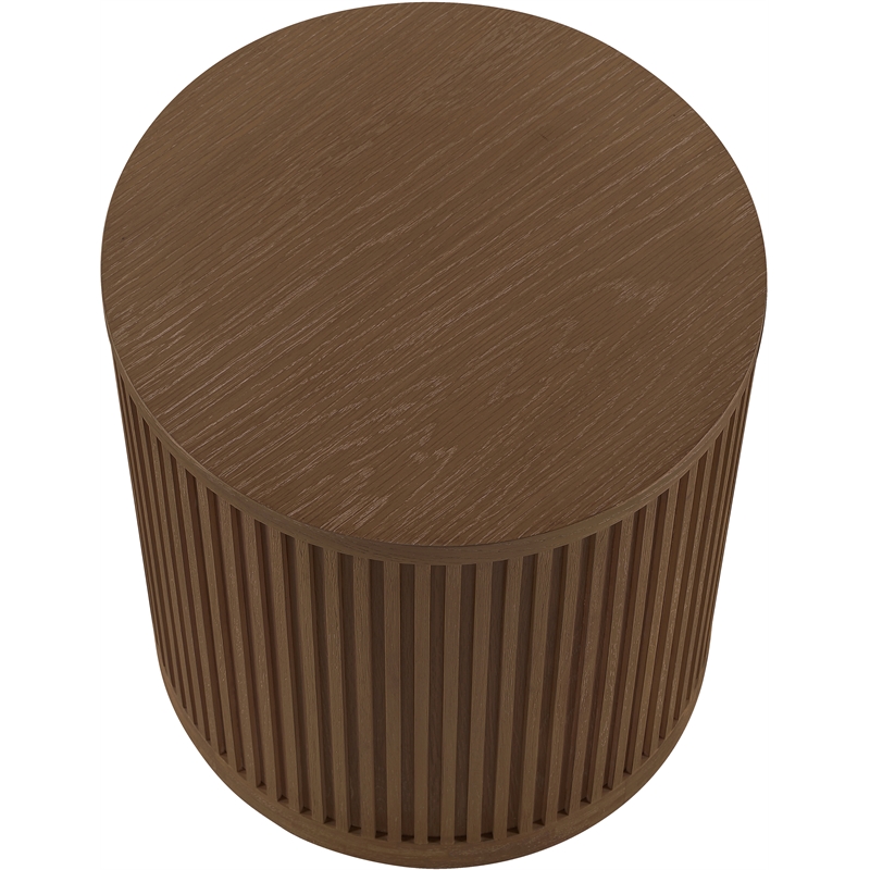 Meridian Furniture Madera Brown Walnut Oak Veneer And Solid Wood End Table