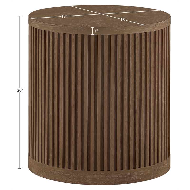 Meridian Furniture Madera Brown Walnut Oak Veneer And Solid Wood End Table