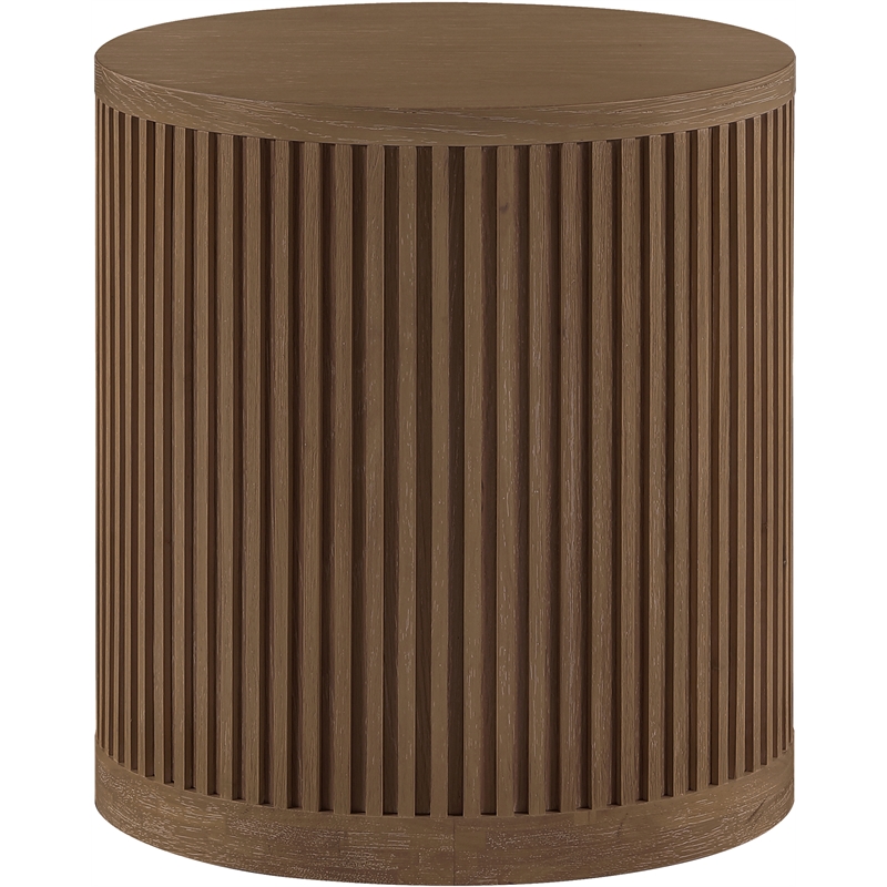 Meridian Furniture Madera Brown Walnut Oak Veneer And Solid Wood End Table