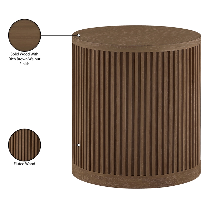 Meridian Furniture Madera Brown Walnut Oak Veneer And Solid Wood End Table
