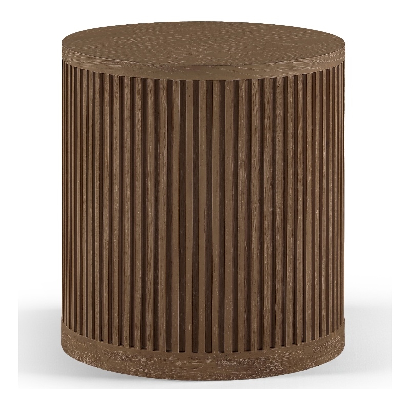 Meridian Furniture Madera Brown Walnut Oak Veneer And Solid Wood End Table