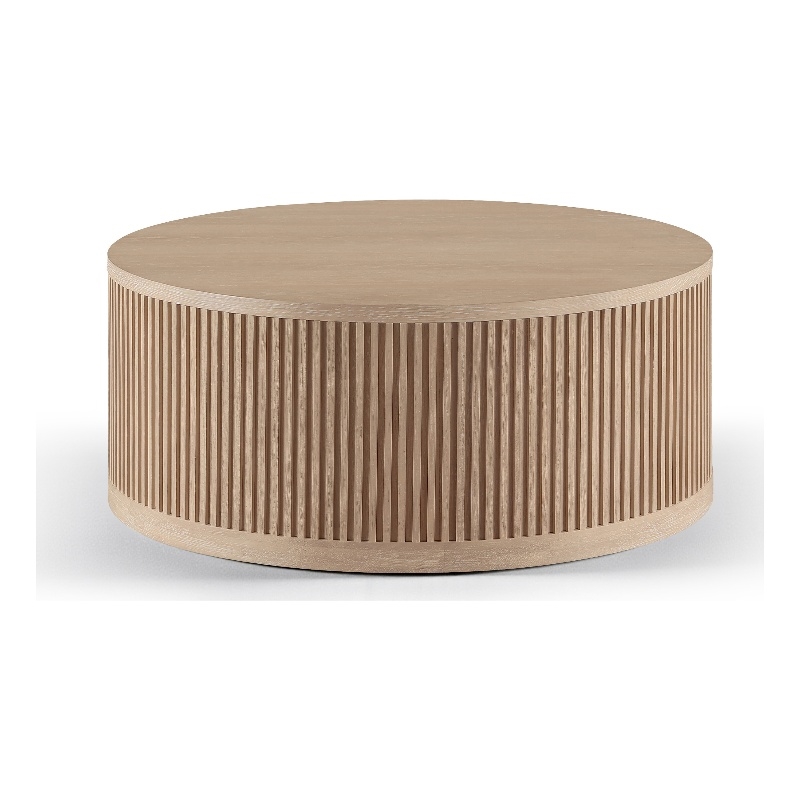 Meridian Furniture Madera Natural Oak Veneer With Caster Wheels Coffee Table