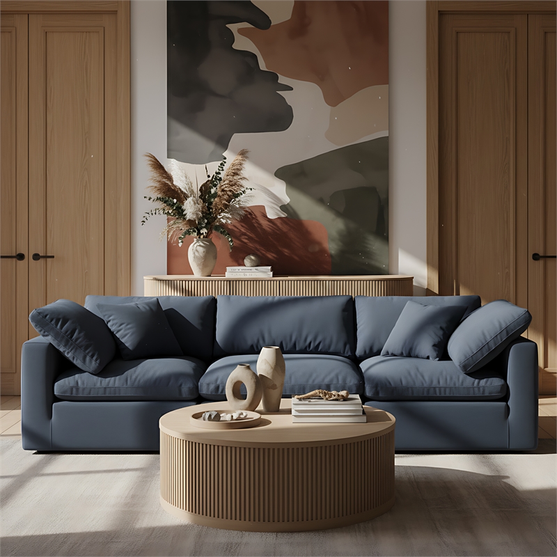 Meridian Furniture Madera Natural Oak Veneer With Caster Wheels Coffee Table