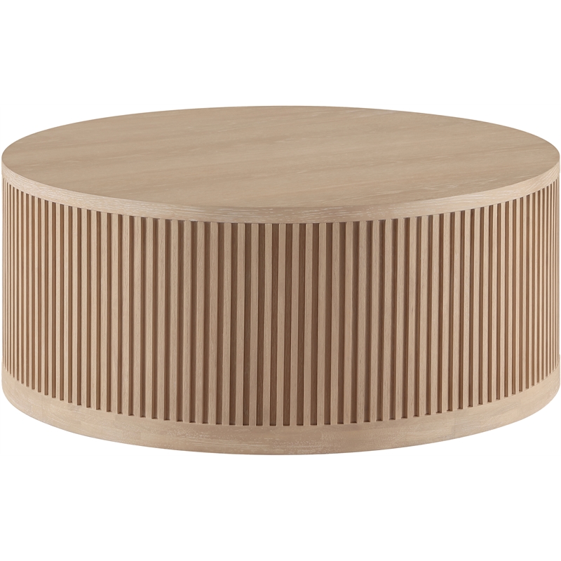 Meridian Furniture Madera Natural Oak Veneer With Caster Wheels Coffee Table