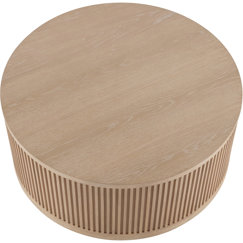 Meridian Furniture Madera Natural Oak Veneer With Caster Wheels Coffee Table
