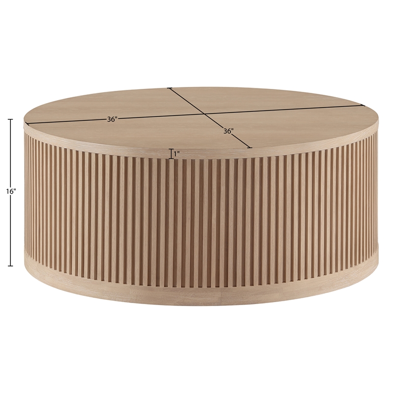 Meridian Furniture Madera Natural Oak Veneer With Caster Wheels Coffee Table