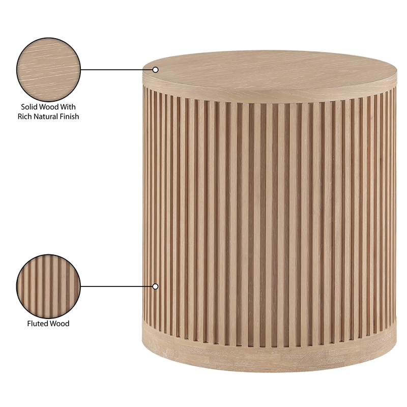 Meridian Furniture Madera Natural Oak Veneer And Solid Wood End Table