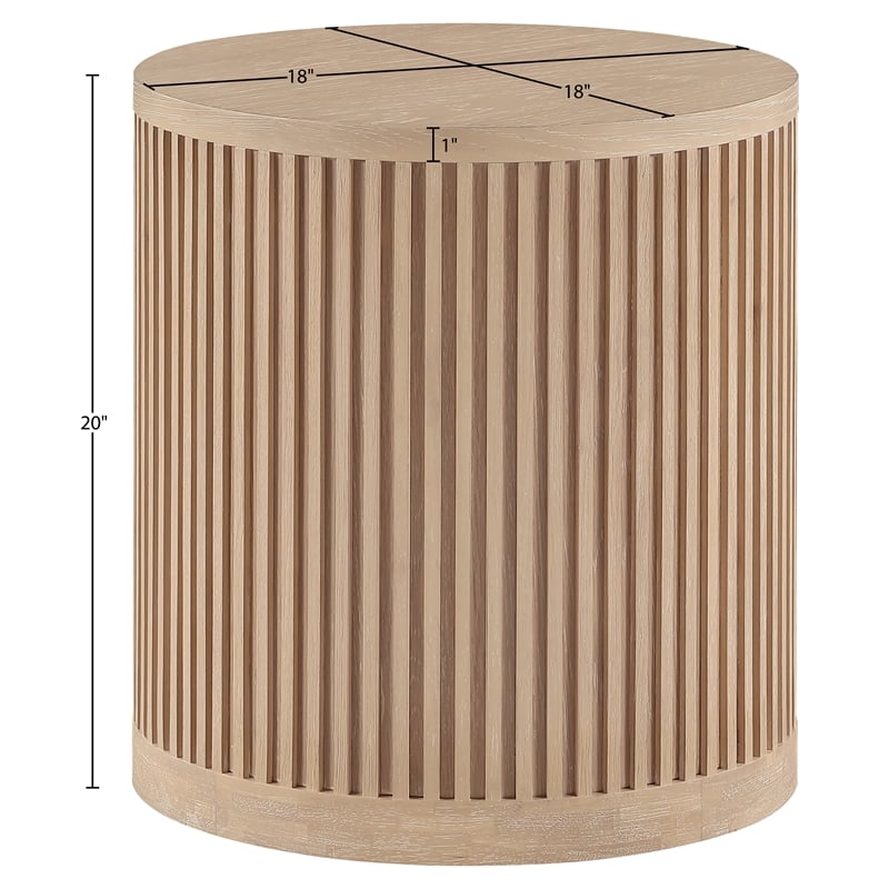 Meridian Furniture Madera Natural Oak Veneer And Solid Wood End Table