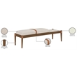 Meridian Furniture Nara Beige Linen Textured Fabric Upholstered Bench