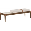 Meridian Furniture Nara Beige Linen Textured Fabric Upholstered Bench