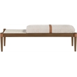 Meridian Furniture Nara Beige Linen Textured Fabric Upholstered Bench