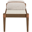 Meridian Furniture Nara Beige Linen Textured Fabric Upholstered Bench