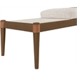 Meridian Furniture Nara Beige Linen Textured Fabric Upholstered Bench