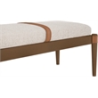 Meridian Furniture Nara Beige Linen Textured Fabric Upholstered Bench