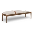 Meridian Furniture Nara Beige Linen Textured Fabric Upholstered Bench
