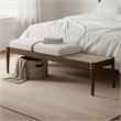 Meridian Furniture Nara Cream Linen Textured Fabric Upholstered Bench