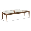 Meridian Furniture Nara Cream Linen Textured Fabric Upholstered Bench