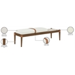 Meridian Furniture Nara Cream Linen Textured Fabric Upholstered Bench