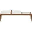Meridian Furniture Nara Cream Linen Textured Fabric Upholstered Bench