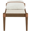 Meridian Furniture Nara Cream Linen Textured Fabric Upholstered Bench
