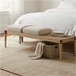 Meridian Furniture Nara Beige Linen Textured Fabric Upholstered Bench