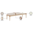 Meridian Furniture Nara Beige Linen Textured Fabric Upholstered Bench