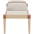Meridian Furniture Nara Beige Linen Textured Fabric Upholstered Bench