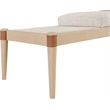 Meridian Furniture Nara Beige Linen Textured Fabric Upholstered Bench