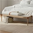 Meridian Furniture Nara Cream Linen Textured Fabric Upholstered Bench