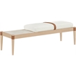 Meridian Furniture Nara Cream Linen Textured Fabric Upholstered Bench