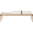 Meridian Furniture Nara Cream Linen Textured Fabric Upholstered Bench