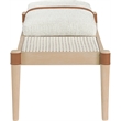 Meridian Furniture Nara Cream Linen Textured Fabric Upholstered Bench