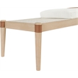 Meridian Furniture Nara Cream Linen Textured Fabric Upholstered Bench