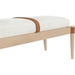 Meridian Furniture Nara Cream Linen Textured Fabric Upholstered Bench