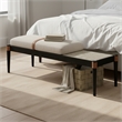 Meridian Furniture Nara Beige Linen Textured Fabric Upholstered Bench