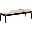 Meridian Furniture Nara Beige Linen Textured Fabric Upholstered Bench