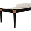 Meridian Furniture Nara Beige Linen Textured Fabric Upholstered Bench