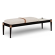 Meridian Furniture Nara Beige Linen Textured Fabric Upholstered Bench