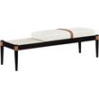 Meridian Furniture Nara Cream Linen Textured Fabric Upholstered Bench