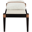 Meridian Furniture Nara Cream Linen Textured Fabric Upholstered Bench
