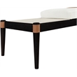 Meridian Furniture Nara Cream Linen Textured Fabric Upholstered Bench