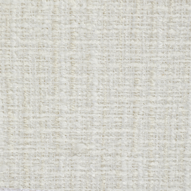 Meridian Furniture Nara Cream Linen Textured Fabric Upholstered Bench