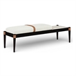 Meridian Furniture Nara Cream Linen Textured Fabric Upholstered Bench