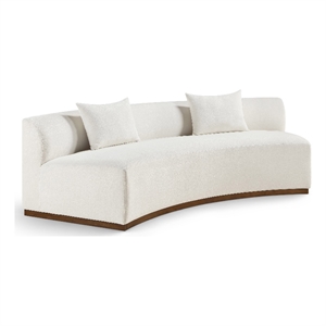 Meridian Furniture Avanti 104&quot Cream Chenille Fabric Upholstered Sofa