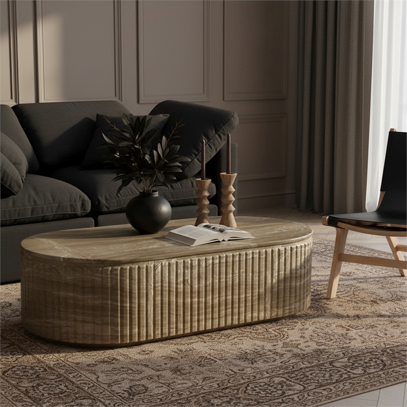 Meridian Furniture Catania Beige Concrete Indoor/Outdoor Coffee Table