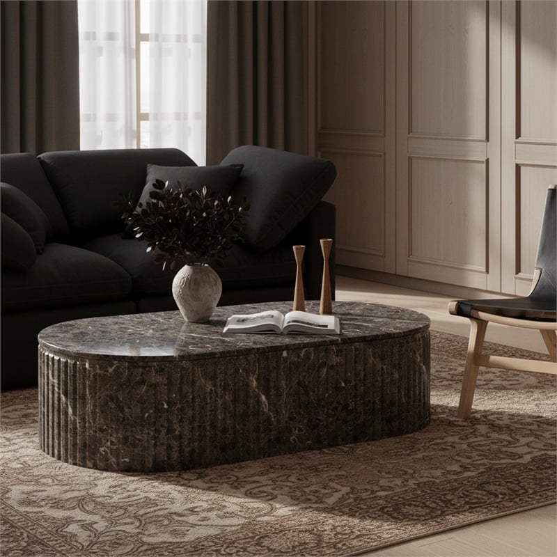 Meridian Furniture Catania Brown Concrete Indoor/Outdoor Coffee Table
