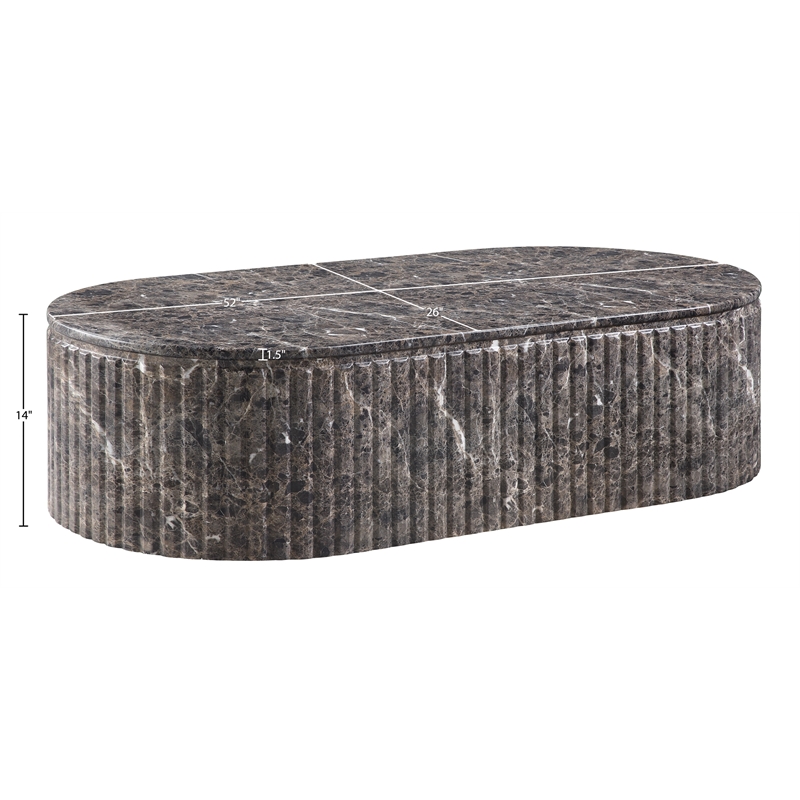 Meridian Furniture Catania Brown Concrete Indoor/Outdoor Coffee Table